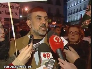 Manifestación en apoyo de las revueltas de Egipto