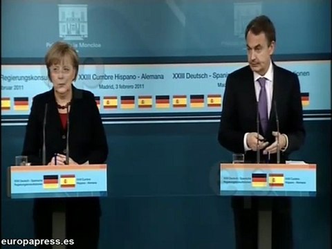 Zapatero y Merkel en la cumbre España-Alemania