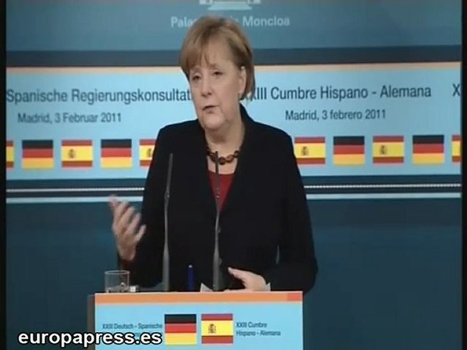 Zapatero y Merkel en la cumbre España-Alemania