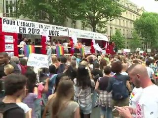 Gay Pride marchers in Paris demand legal reform