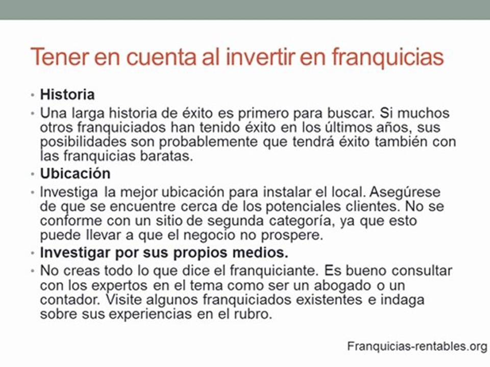 Franquicias rentables