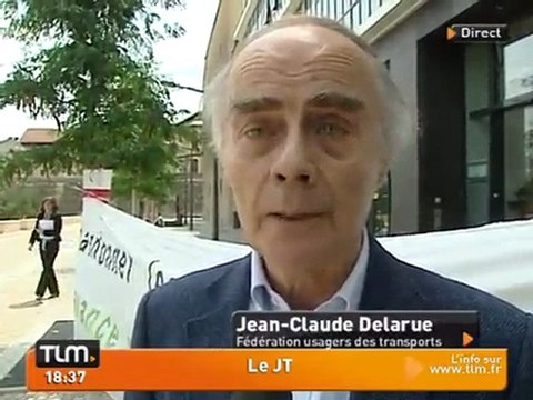 Conférence de presse assos d'usagers Sud Rail contre l'EAS le 24 juin 2011 Lyon Perrache TLM