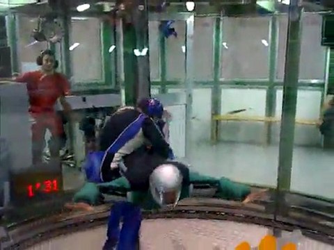 Simulateur de chute libre, Philippe à l'action