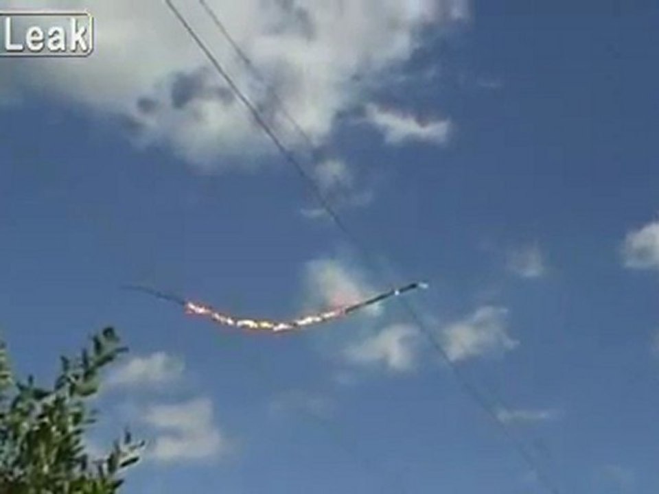 Branch fängt Feuer auf Hochspannungsleitungen Fail