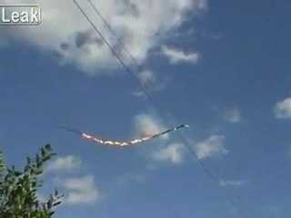 Branch fängt Feuer auf Hochspannungsleitungen Fail