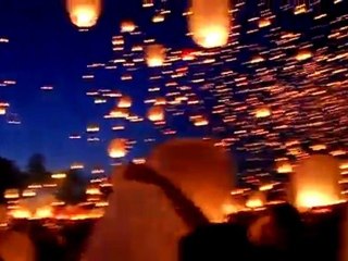 8000 Laternen über den Himmel von Poznan Polen