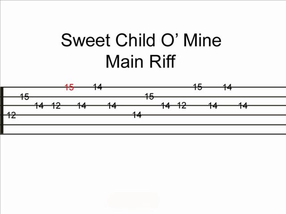 Sweet Child O Mine Guitar Tutorial Video Dailymotion