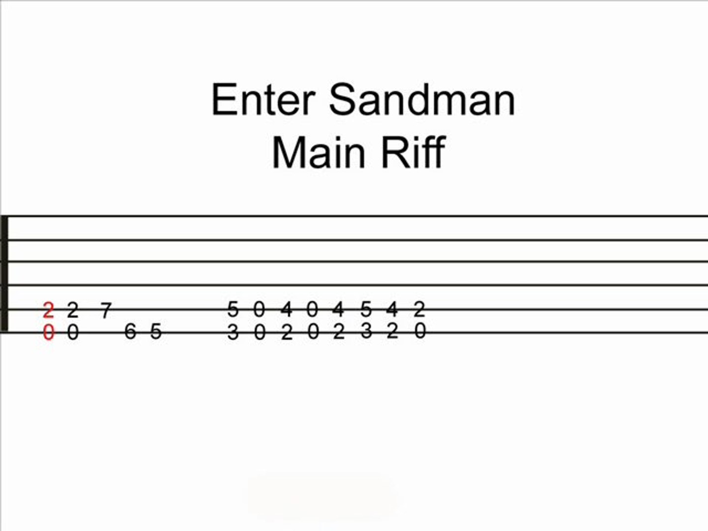 Enter Sandman Guitar Lesson - video dailymotion