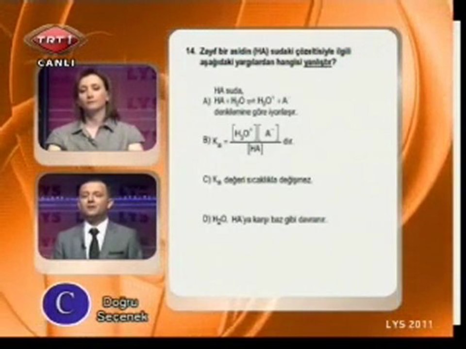 2011 LYS-2 (Fen Bilimleri) KİMYA Testi Soru Çözümleri