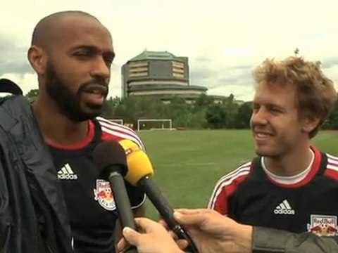 Sebastian Vettel trains with the New York Red Bulls