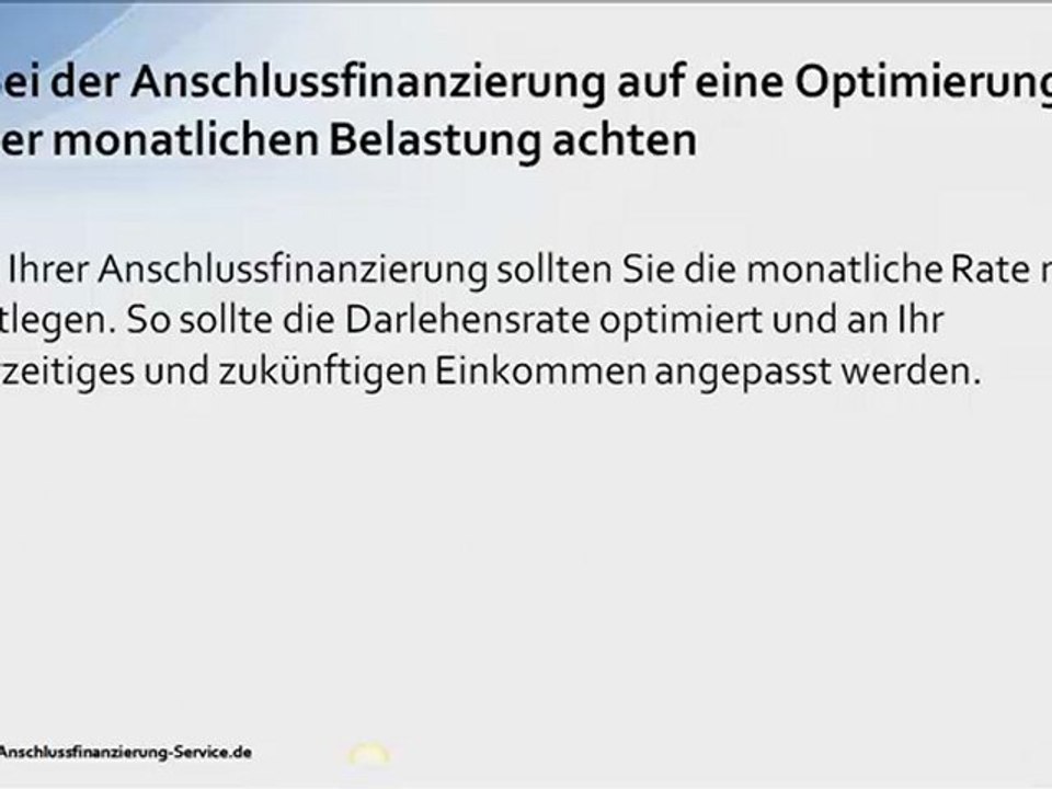 Wie Sie Ihre Anschlussfinanzierung optimieren