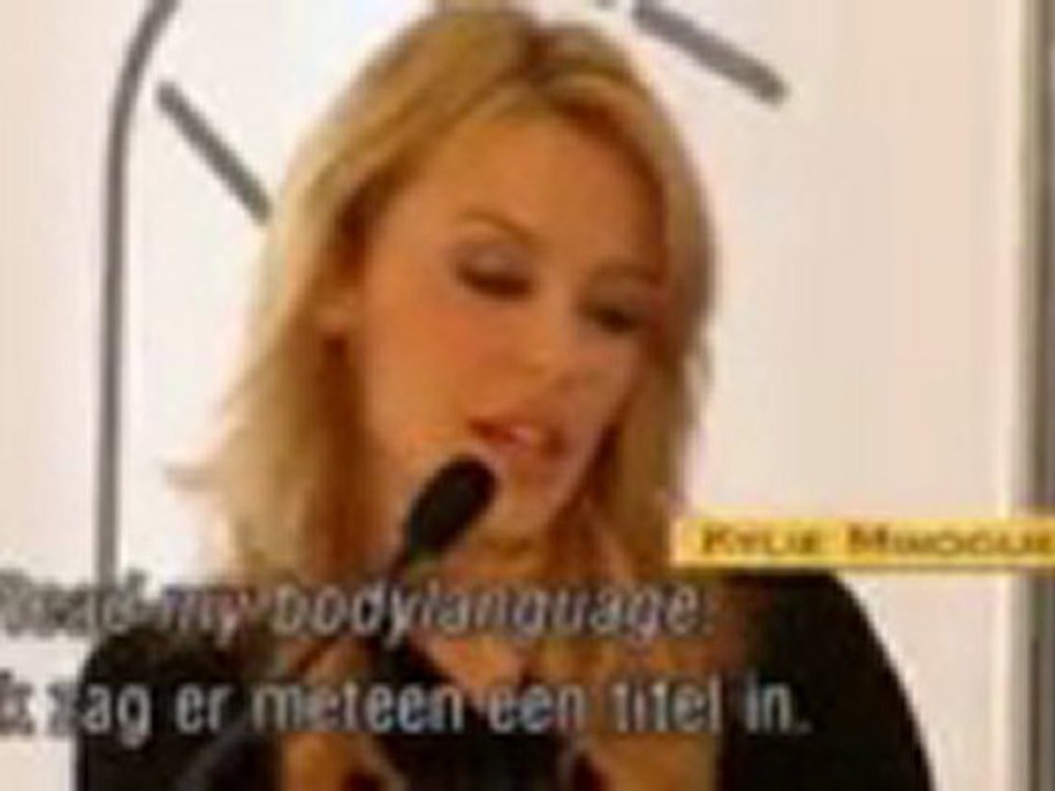 Kylie Minogue body language  press conference 2003 @ germany