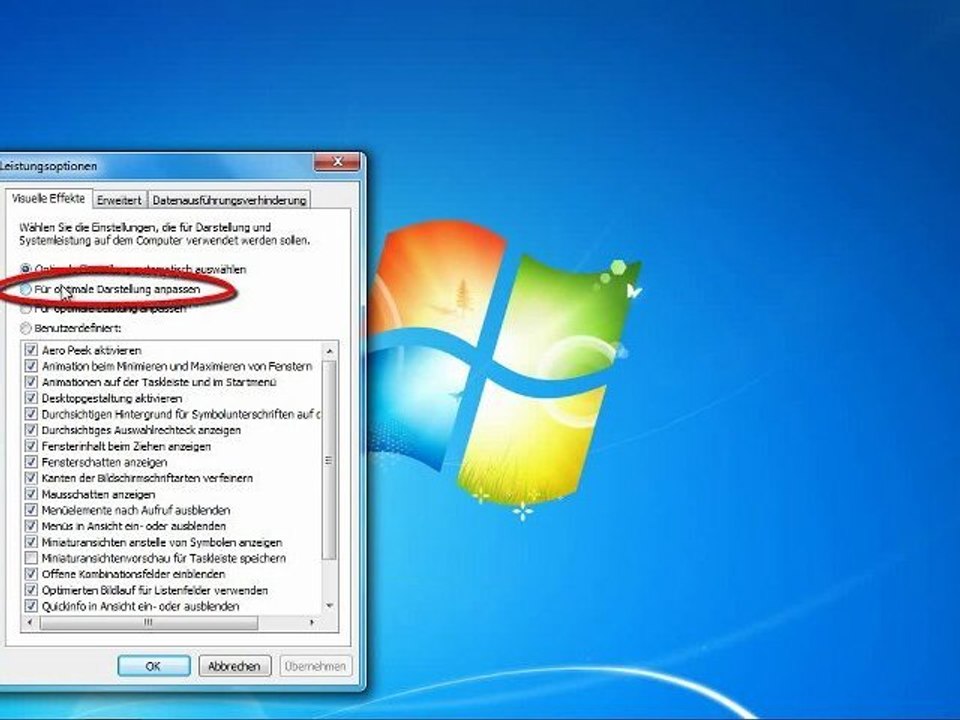 Windows 7 - Keine optischen Spielereien