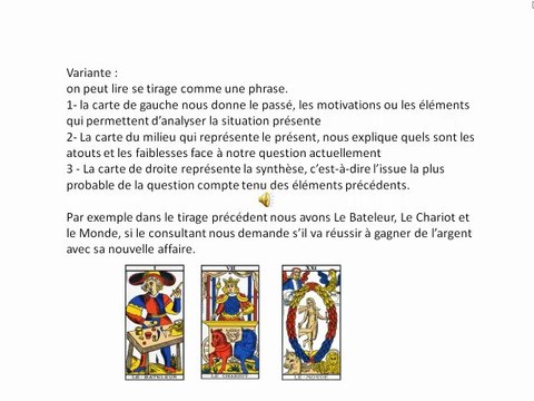 Méthodes de tirage du tarot de marseille - le tirage conseil
