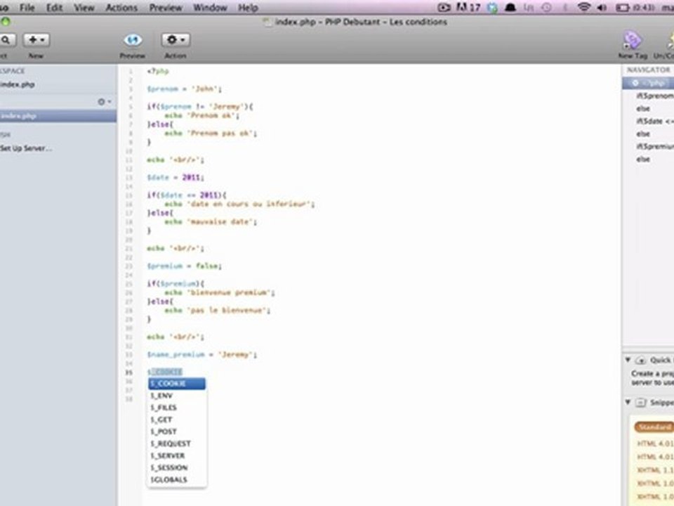 PHPDebutant - Les conditions avec PHP