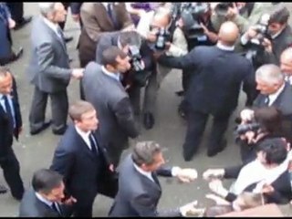 Visite de Nicolas Sarkozy et François Fillon à Sablé-sur-Sarthe