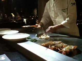 Recette des langoustes flambées TEPPAN YAKI le BENKAY, Paris