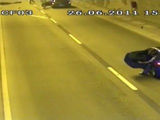 Tünelde Motosiklet Kazası