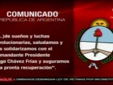 Gobierno argentino hace votos por salud Chávez