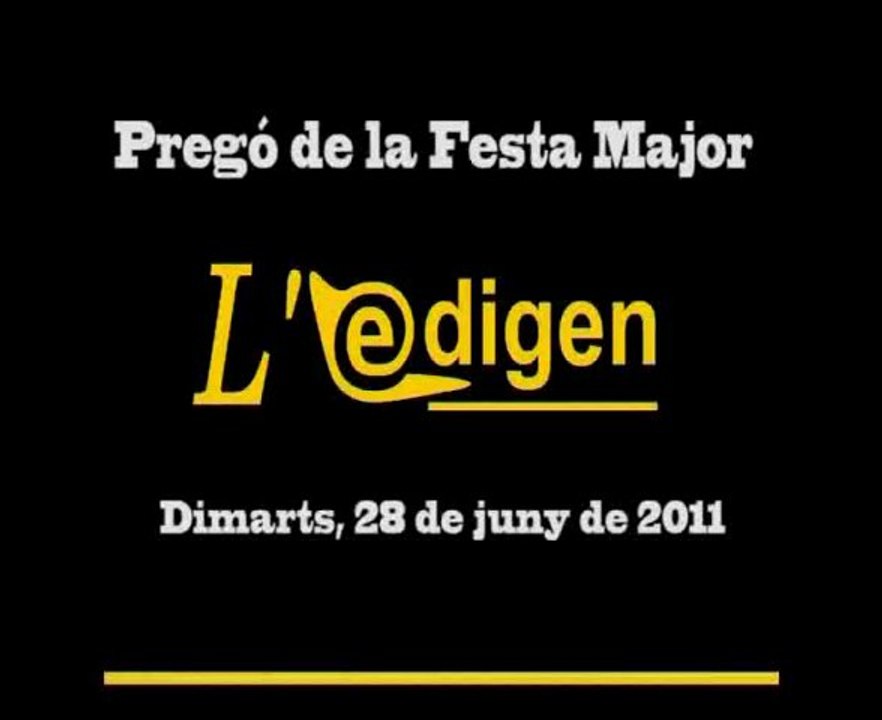 Prego de la Festa Major de Tossa. 28/06/2011