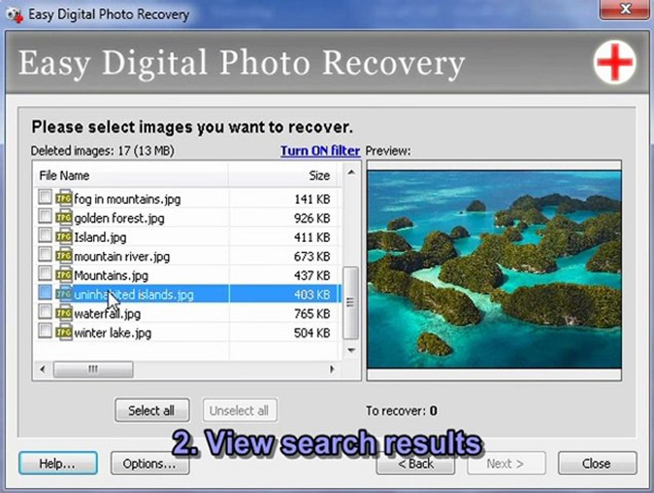 Photo recovery using Easy Digital Photo Recovery
