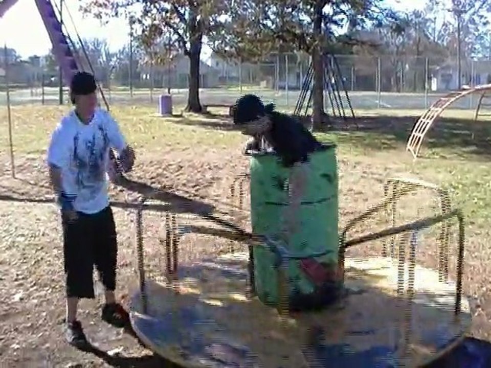 Merry go round stunt epic fail