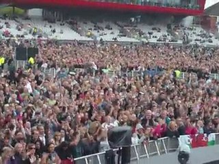 Xander and the Peace Pirates cover "Seven Nation Army"  at Old Trafford (UK) on stage view.