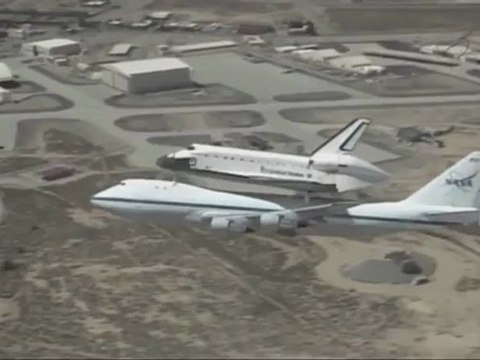 Shuttle Endeavour Flyover of Dryden (Entire Flyover & Landing)
