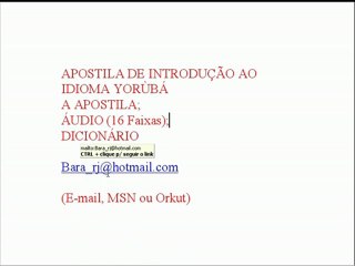 Curso de Yorùbá - Aula 9 (Olùkó Vander)