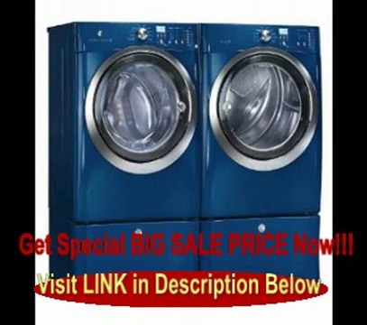 SPECIAL DISCOUNT Electrolux IQ Touch Blue Steam Front Load Washer and Steam ELECTRIC Dryer Laundry Set with Pedestals EIFLS55IMB_EIMED55IM...