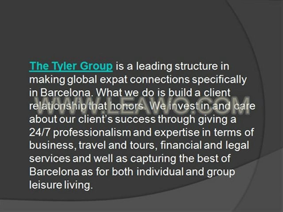 The Tyler Group barcelona Homepage