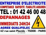 ENTREPRISE ELECTRICITE - TEL : 0142460048 - DEPANNAGES JOUR ET NUIT PARIS 8e RP