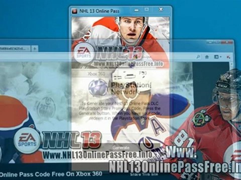 NHL 13 Online Pass Code Free Giveaway - Xbox 360 PS3
