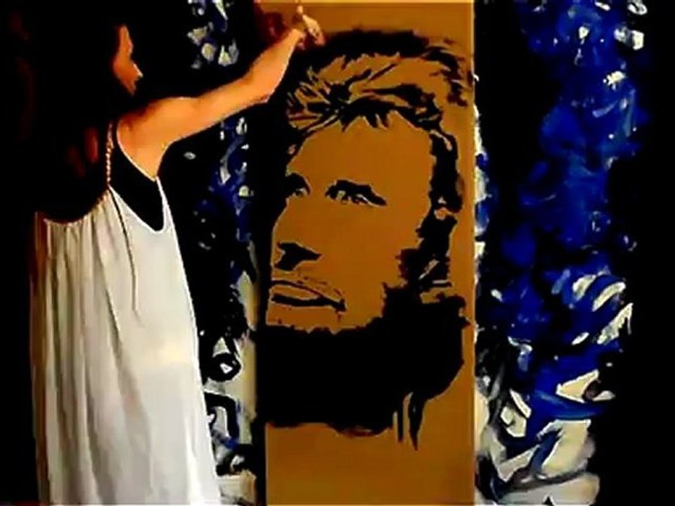 speed painting de johnny hallyday par vivi mac