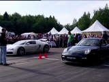 Bugatti Veyron races a Porsche 911 Turbo Switzer R750