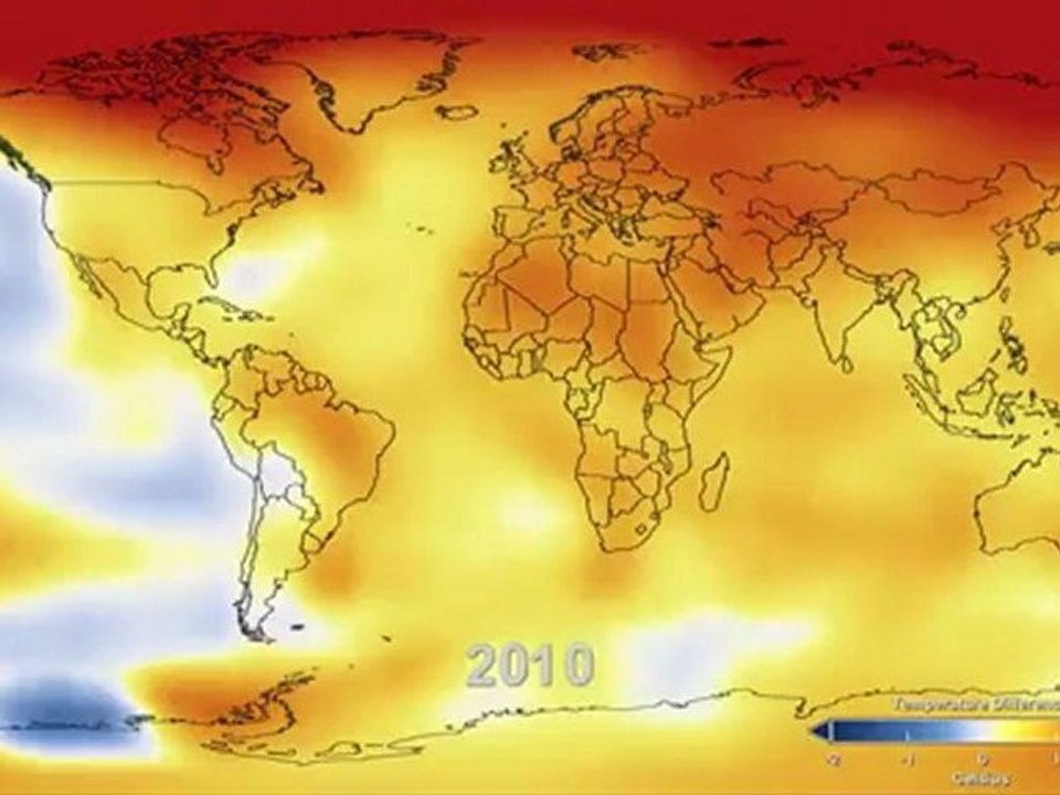 NASA-Animation des données de températures de 1884 à 2011