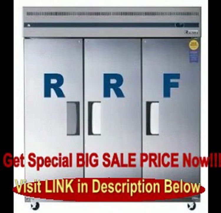 SPECIAL DISCOUNT Everest Esrf3 68.0 Cu. Ft. Capacity Dual Solid Door Upright Reach-in Refrigerator &  & Freezer Combo - Stainless Steel