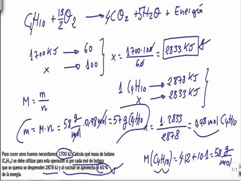 Quimica 1º bachillerato reacciones quimicas ejercicio 14