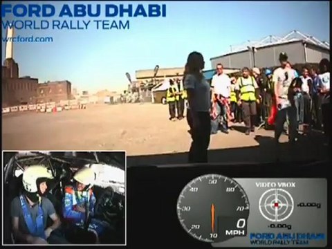 Mikko Hirvonen hammers CAR Magazine around Battersea power station in Ford Fiesta WRC (2011)