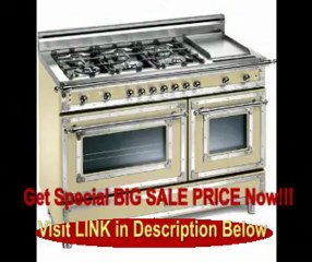 Video herunterladen: SPECIAL DISCOUNT H48 6G GGV CR Heritage Series 48 Traditional-Style Natural Gas Range 6 Burners 2.9 cu. ft. European Convection Oven 1.8 cu. ft. Auxiliary Oven Electric Griddle Storage Drawer: