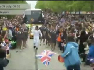 Gabrial Villaran carries the Olympic Torch