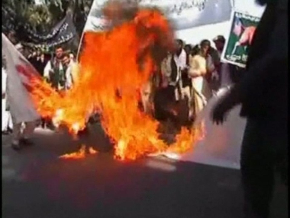 Afghans burn Obama effigy at anti-film protest