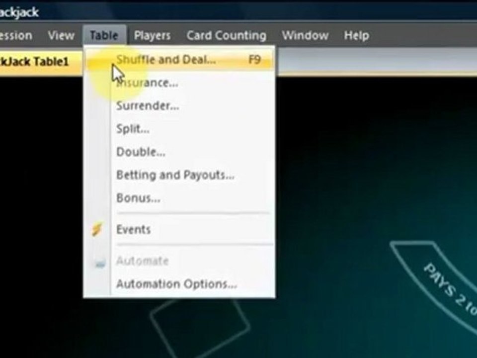 How to setup a test for Betting strategy in Blackjack using Babum Blackjack software