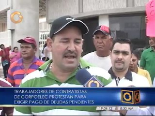 Download Video: Contratistas de Corpoelec protestan en Maracaibo para exigir pado de deudas pendientes