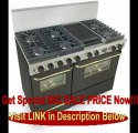 BEST PRICE 48 Pro-Style Dual-Fuel LP Gas Range with 6 Sealed Ultra High-Low Burners 3.69 cu. ft. Convection Electric Oven Self-Cleaning and Double Sided Grill/Griddle Black with Brass