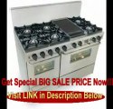 SPECIAL DISCOUNT 48 Pro-Style Dual-Fuel LP Gas Range with 6 Open Burners 3.69 cu. ft. Convection Oven Self-Cleaning and Double Sided Grill/Griddle Stainless Steel with Brass