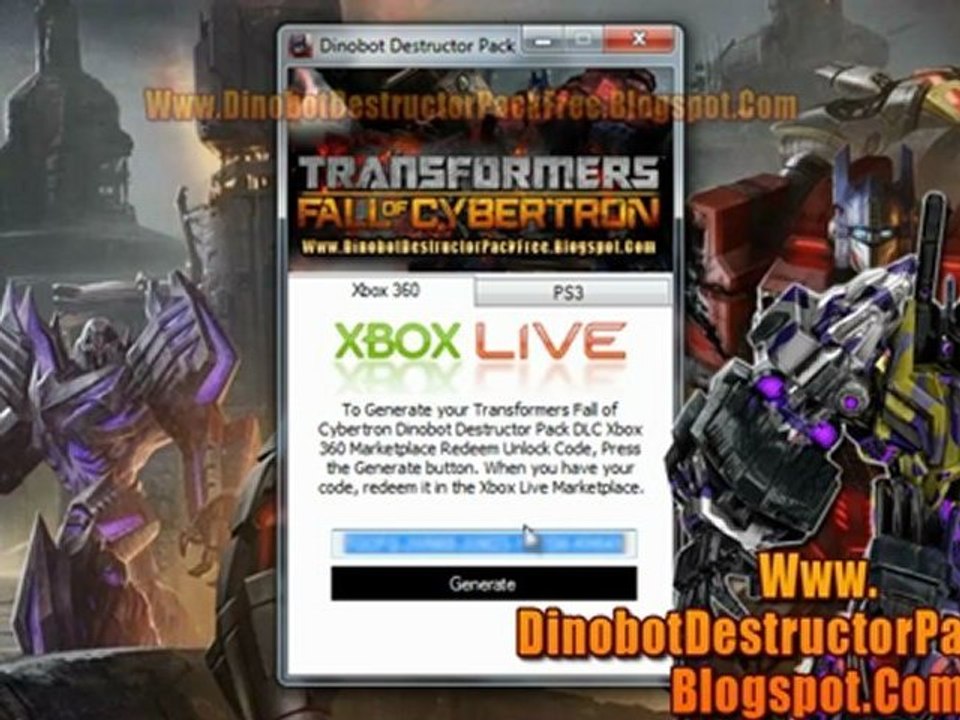 How to Get Transformers Fall of Cybertron Dinobot Destructor Pack DLC Free!!