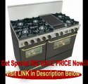BEST BUY 48 Pro-Style Dual-Fuel Range with 6 Open Burners Vari-Flame Simmer on Front Burners 3.69 cu. ft. Convection Oven Self-Cleaning and Double Sided Grill/Griddle Black with Brass