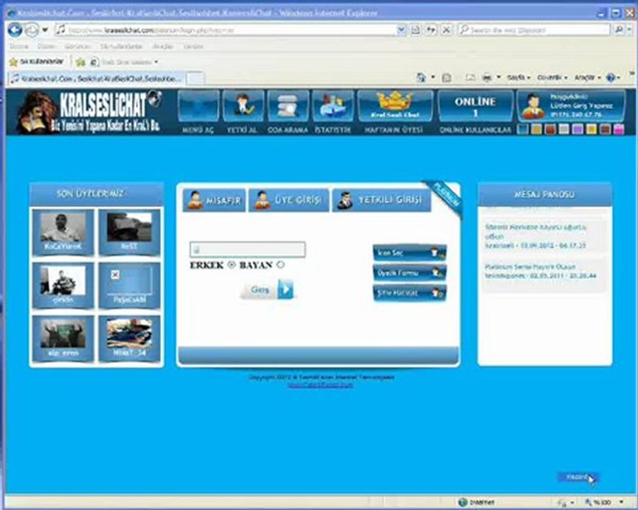 Kralseslichat.Com ,  Speakchat Active X yüklemesi Videolu Anlatım.