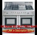 BEST PRICE 48 Self Cleaning Double Oven Dual Fuel Range 5 Sealed Gas Burners Electronic Ignition Rolled Stainless Steel Griddle: Stainless